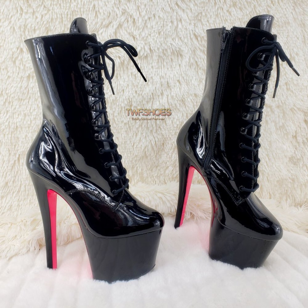 Xtreme 1020TT Black Patent 8" High Heel Ankle Boot RESTOCKED